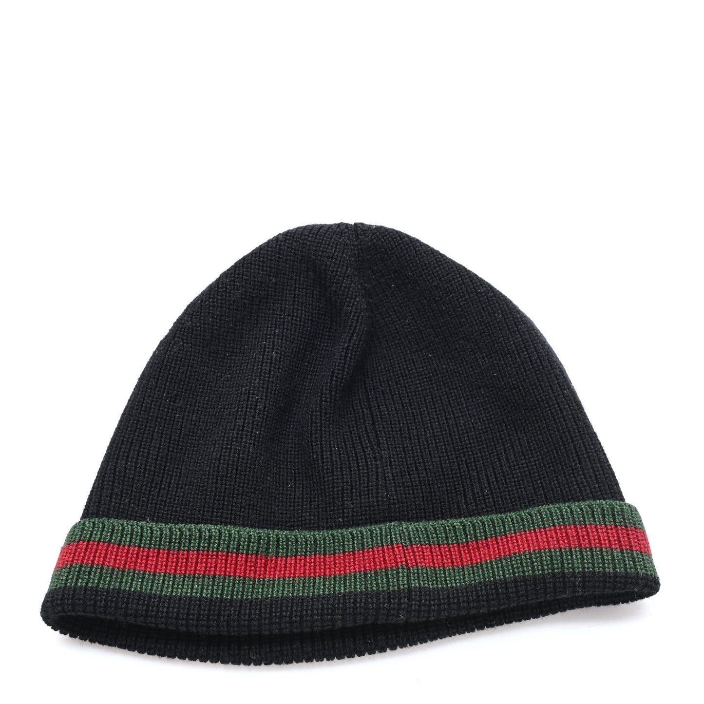Wool Silk Web Beanie Hat Black