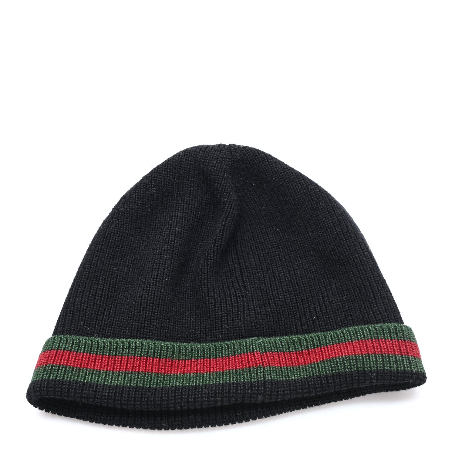 Gucci Wool Silk Web Beanie Hat Black 3 of 5