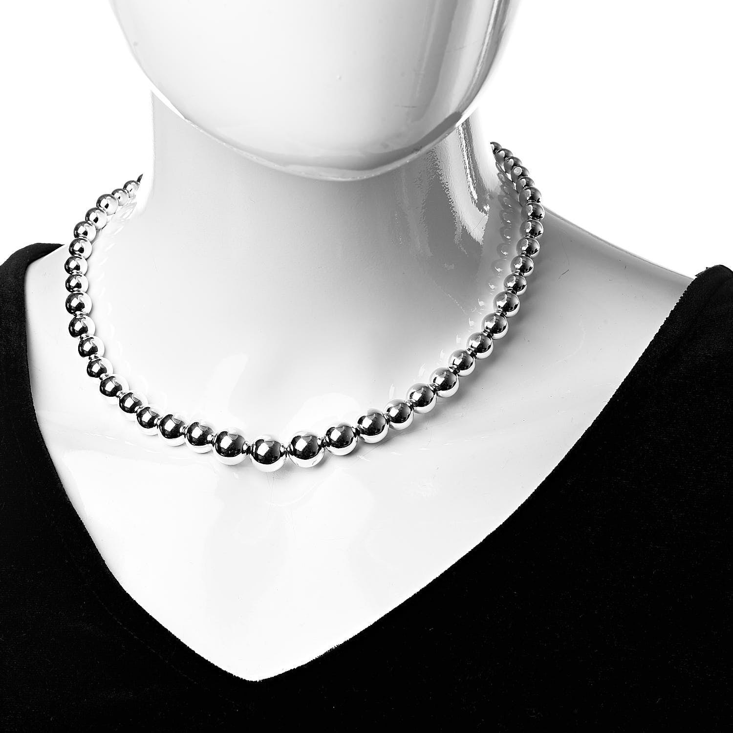 Tiffany Sterling Silver HardWear Graduated Ball Necklace 2 of 4