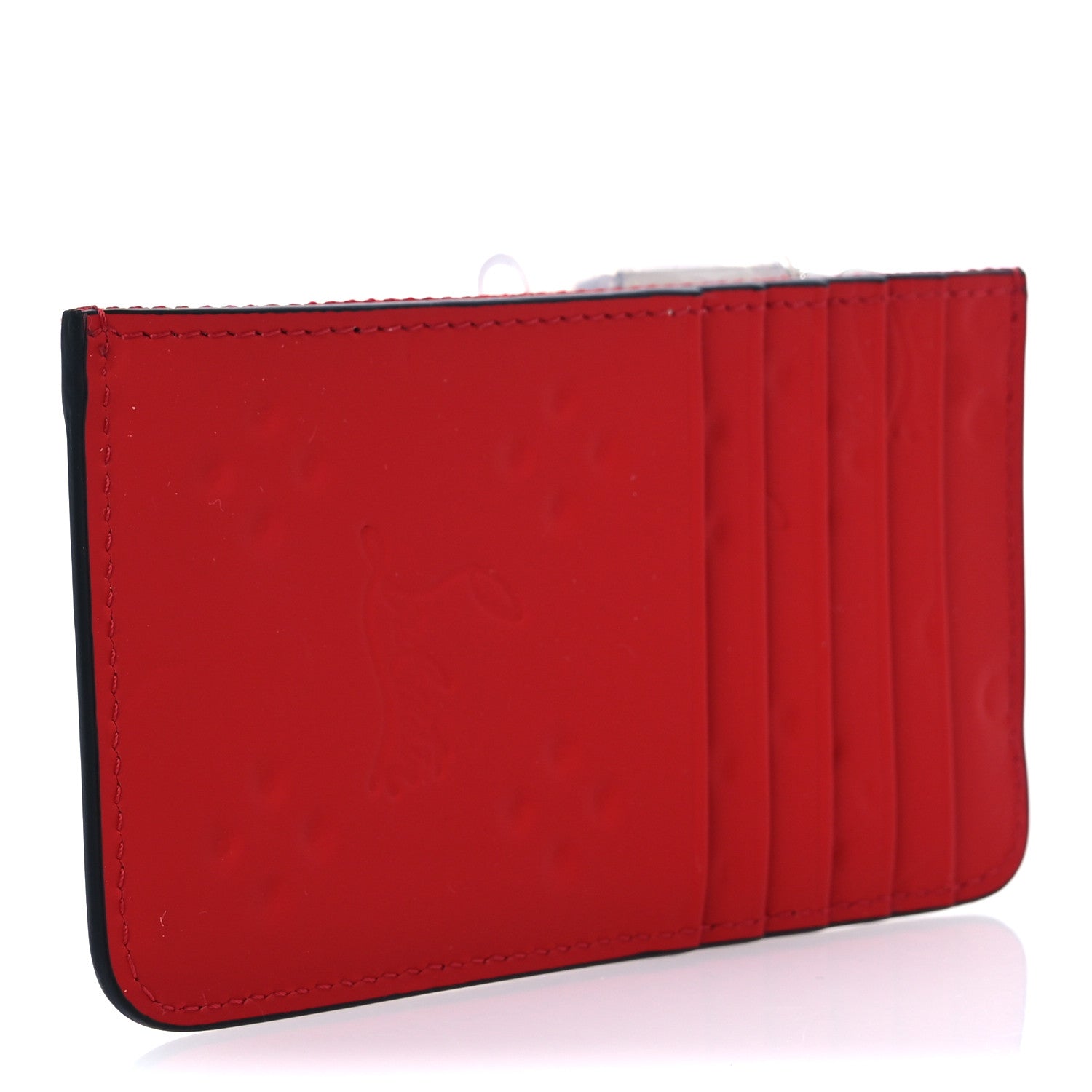Christian Louboutin Calfskin Loubinthesky Credilou Zipped Card Holder Loubi 3 of 9