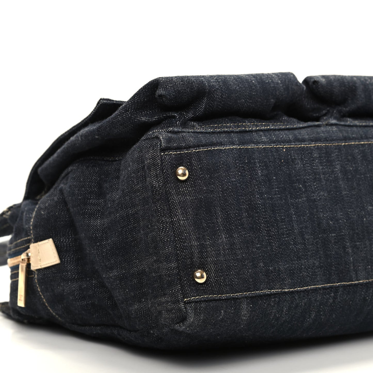 Denim CC Double Pocket Shoulder Bag
