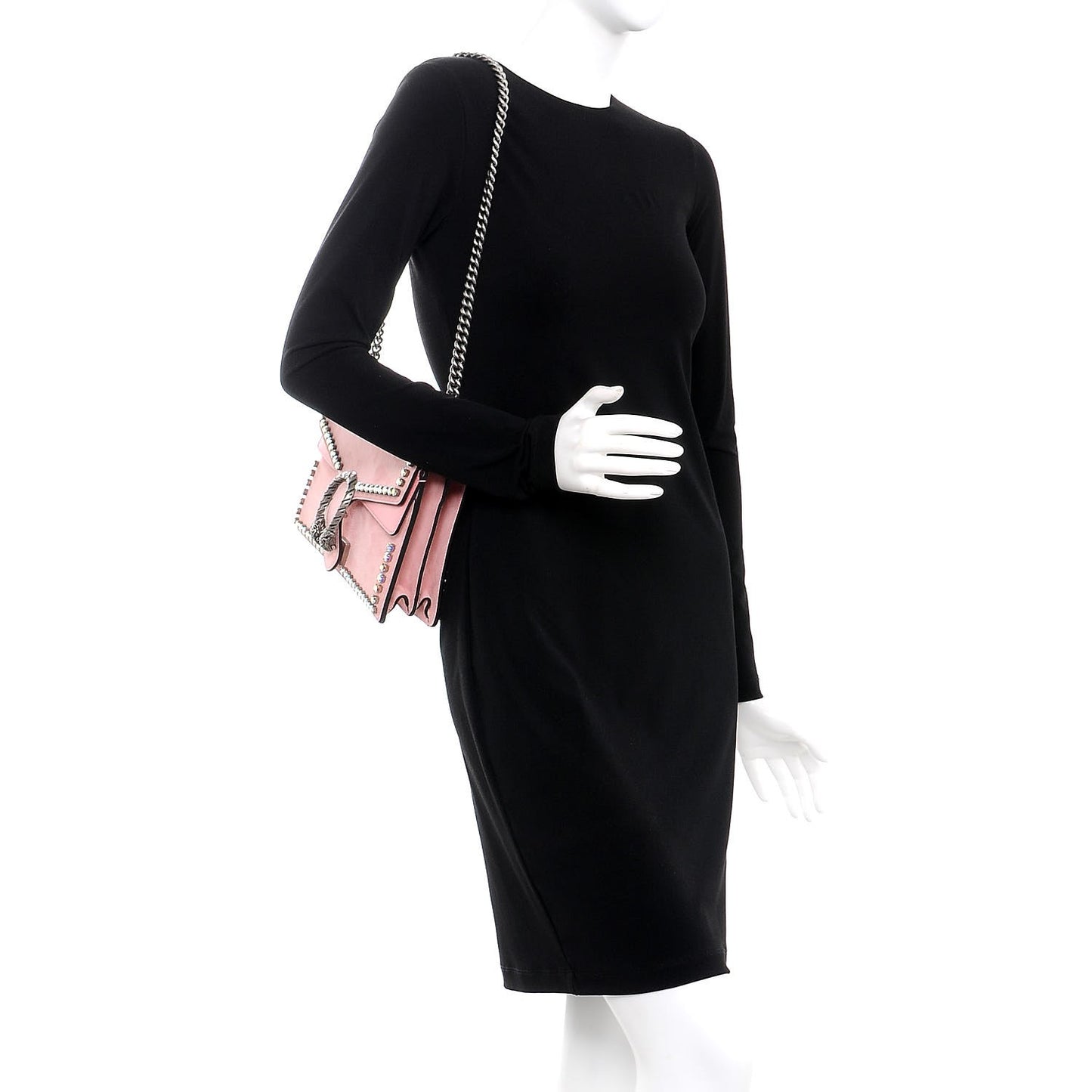 Suede Crystal Small Dionysus Shoulder Bag Peonia
