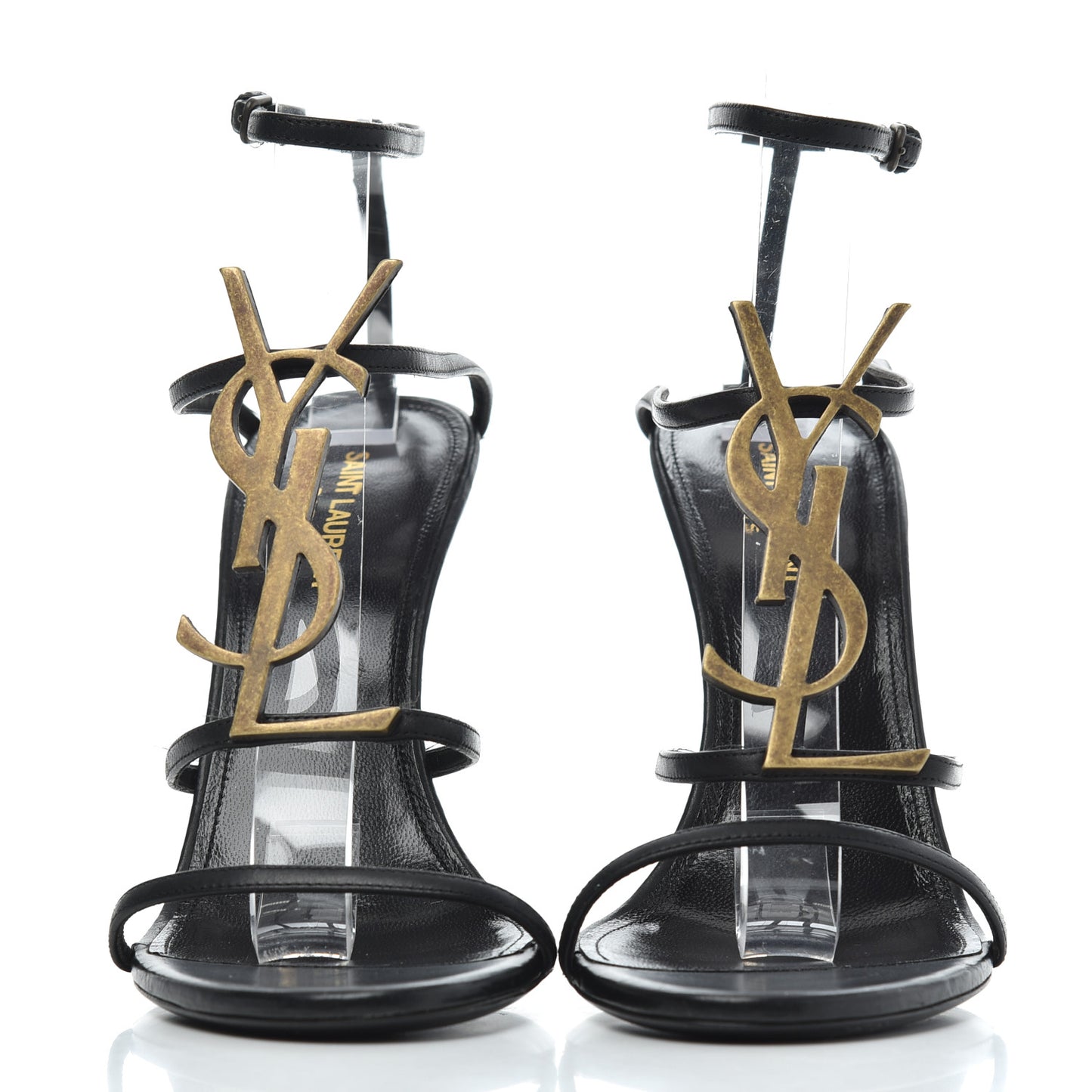 Calfskin Cassandra 110 Sandals 39.5 Black Gold