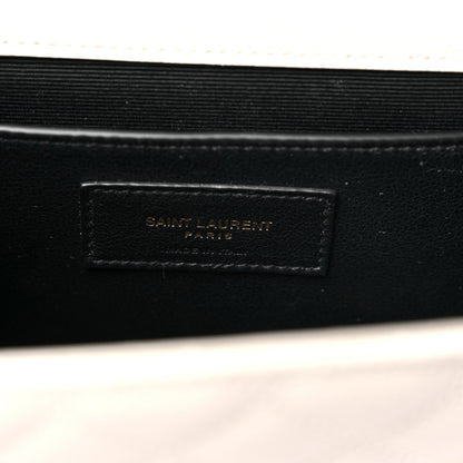 Saint Laurent Grain De Poudre Textured Mixed Matelasse Medium Triquilt Monogram Satchel Crema Soft 6 of 8