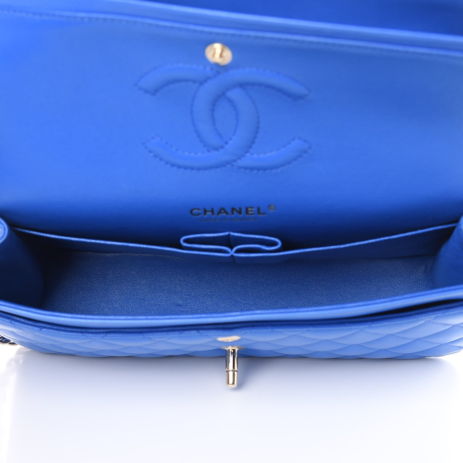 Chanel Lambskin Quilted Medium Double Flap Blue 5 of 13