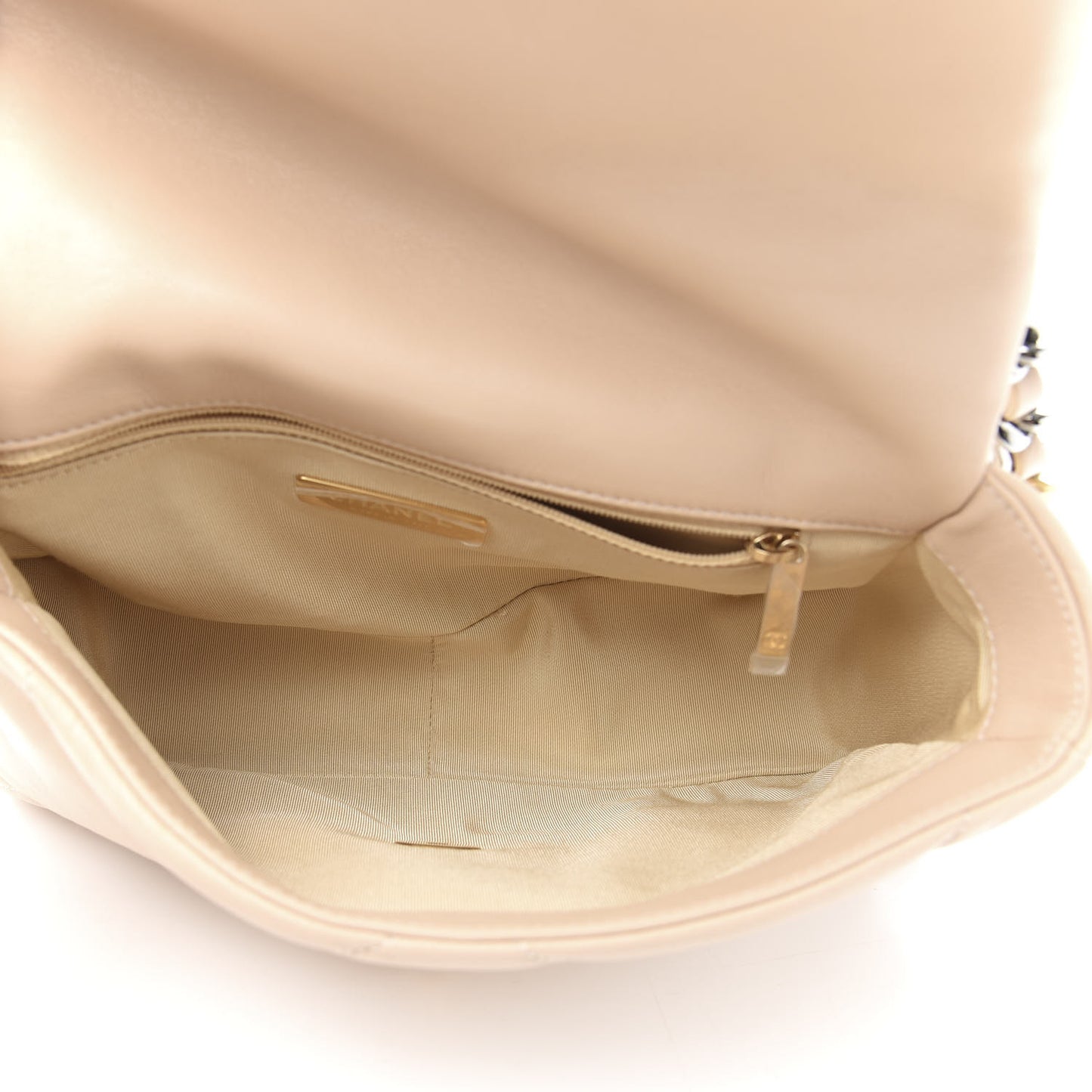 Lambskin Quilted Medium 19 Flap Light Beige