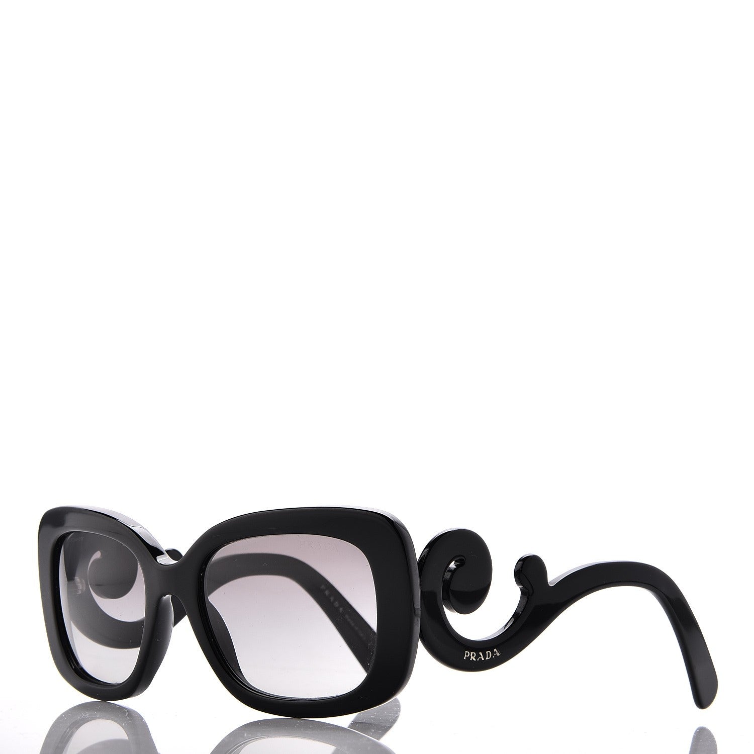 Prada Acetate Baroque Sunglasses SPR 27O Black 1 of 8