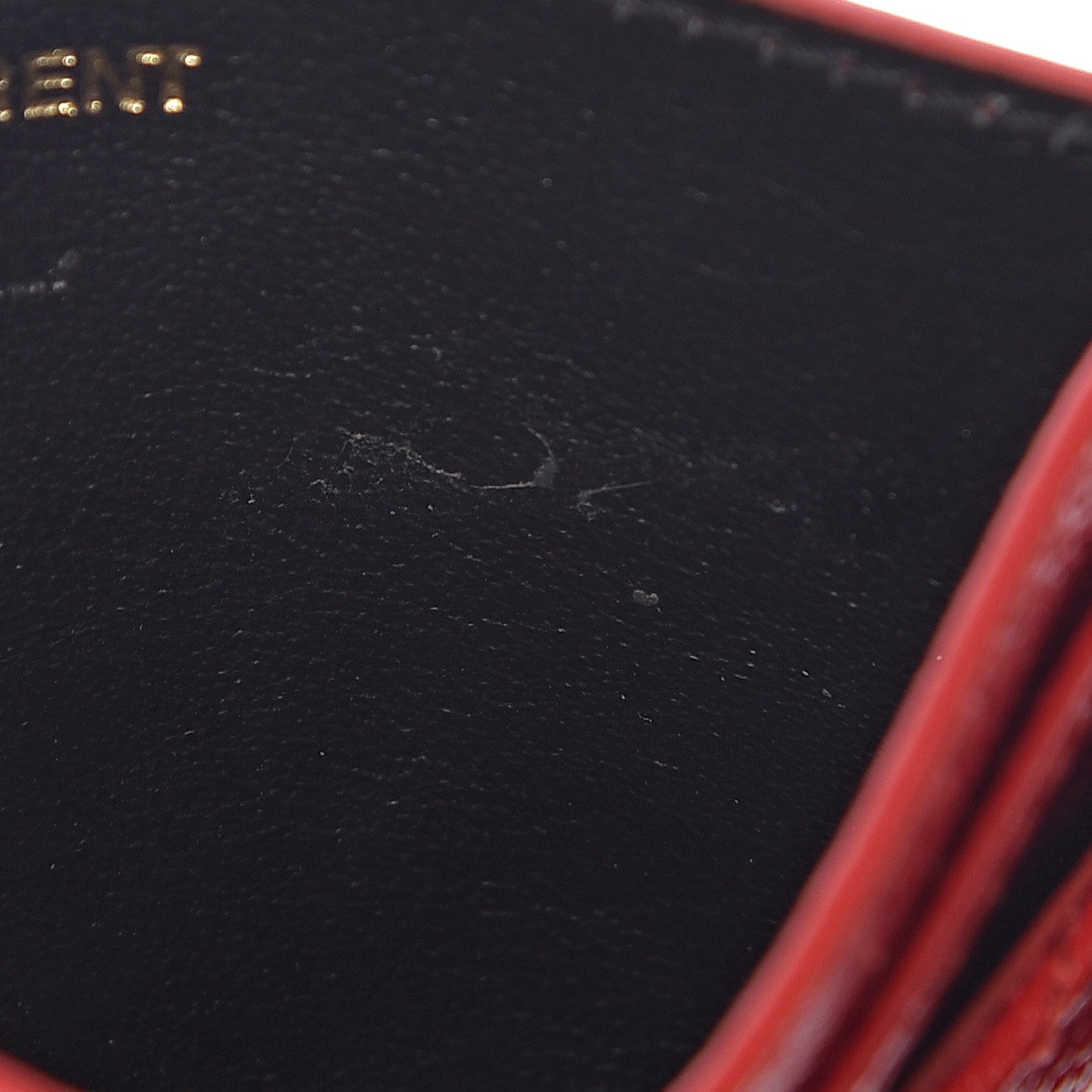 Saint Laurent Grain De Poudre Matelasse Chevron Credit Card Case New Red 7 of 9