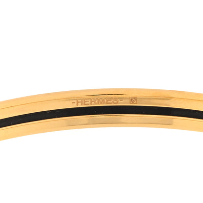 Hermes Enamel Printed Fantaisie d'Etriers Extra Narrow Bracelet 70 Black 4 of 5