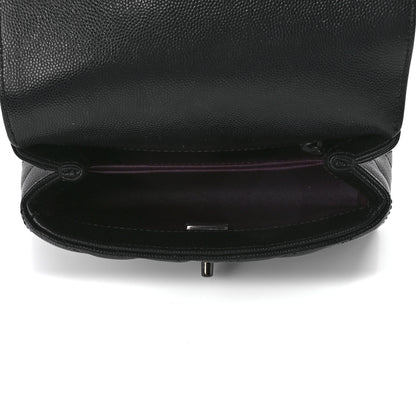 Chanel Caviar Chevron Quilted Extra Mini Coco Handle Flap So Black 4 of 9