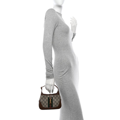 Gucci GG Supreme Monogram Azalea Calfskin Web Mini Jackie 1961 Hobo Beige Ebony Brown Sugar 2 of 11