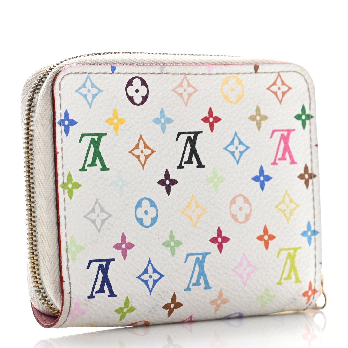 Monogram Multicolor Zippy Coin Purse Wallet White Litchi