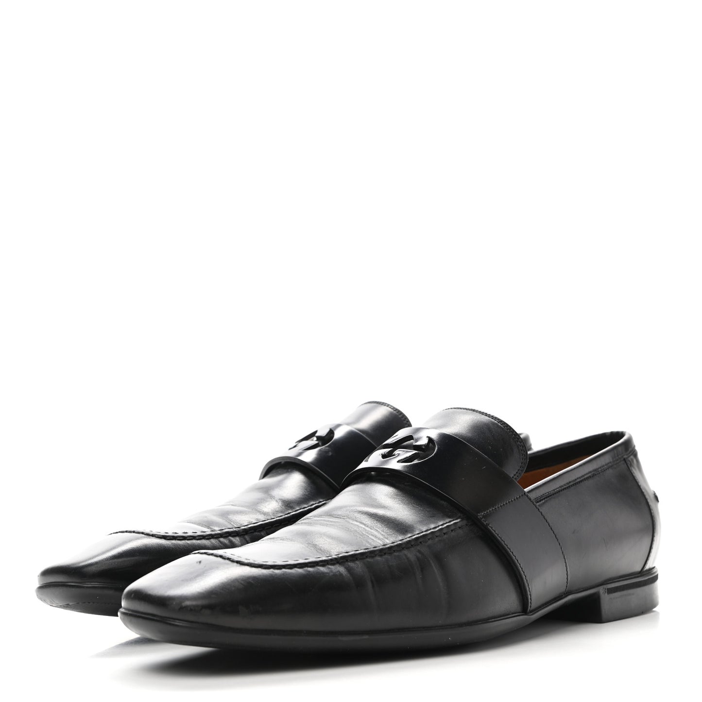 Calfskin Interlocking G Mens Loafers 9.5 Black