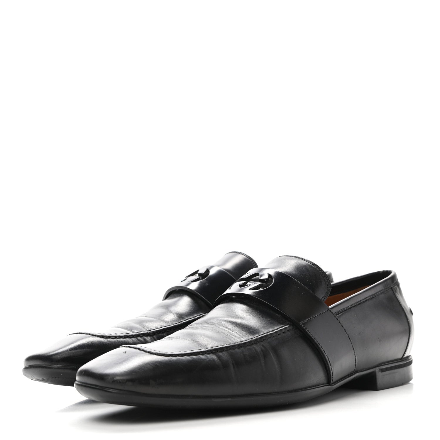 Gucci Calfskin Interlocking G Mens Loafers 9.5 Black 3 of 8