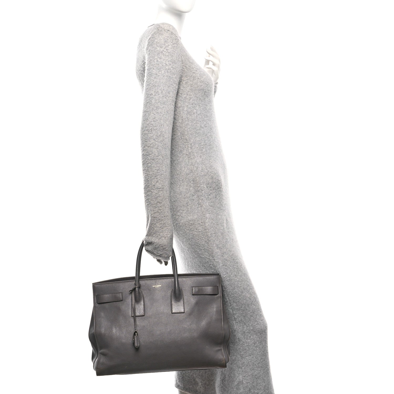 Saint Laurent Calfskin Large Sac de Jour Carryall Grey 2 of 13