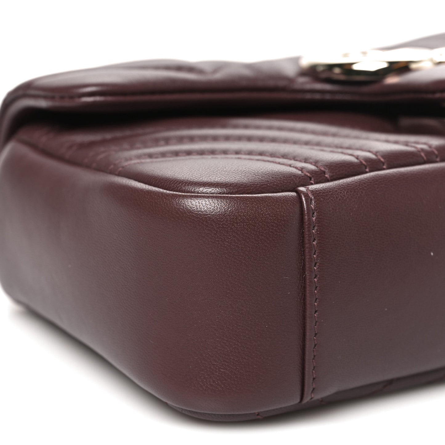 Lambskin Matelasse Small GG Marmont Shoulder Bag Rosso Ancora