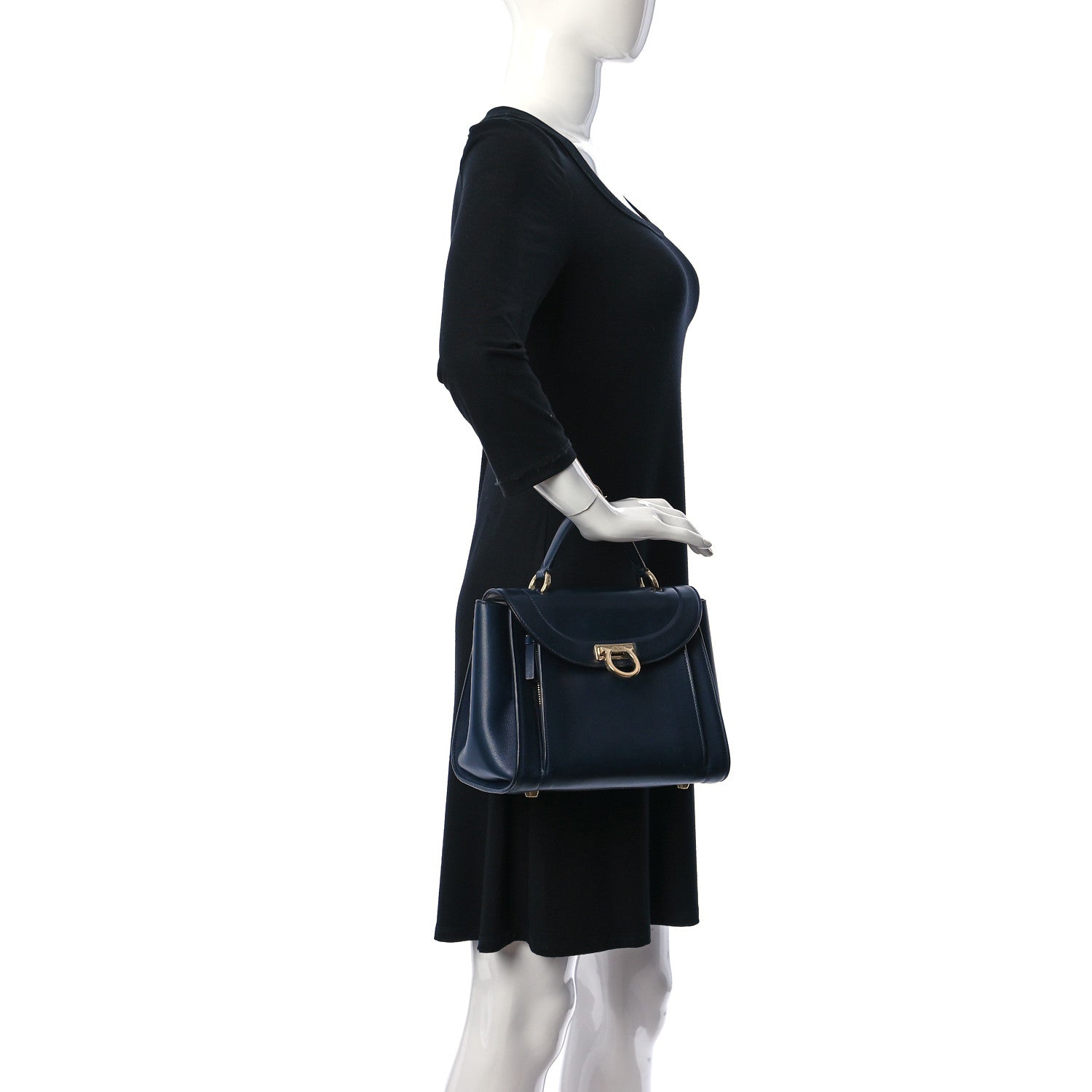 Salvatore Ferragamo Calfskin Sofia Rainbow Top Handle Bag Blue 2 of 9