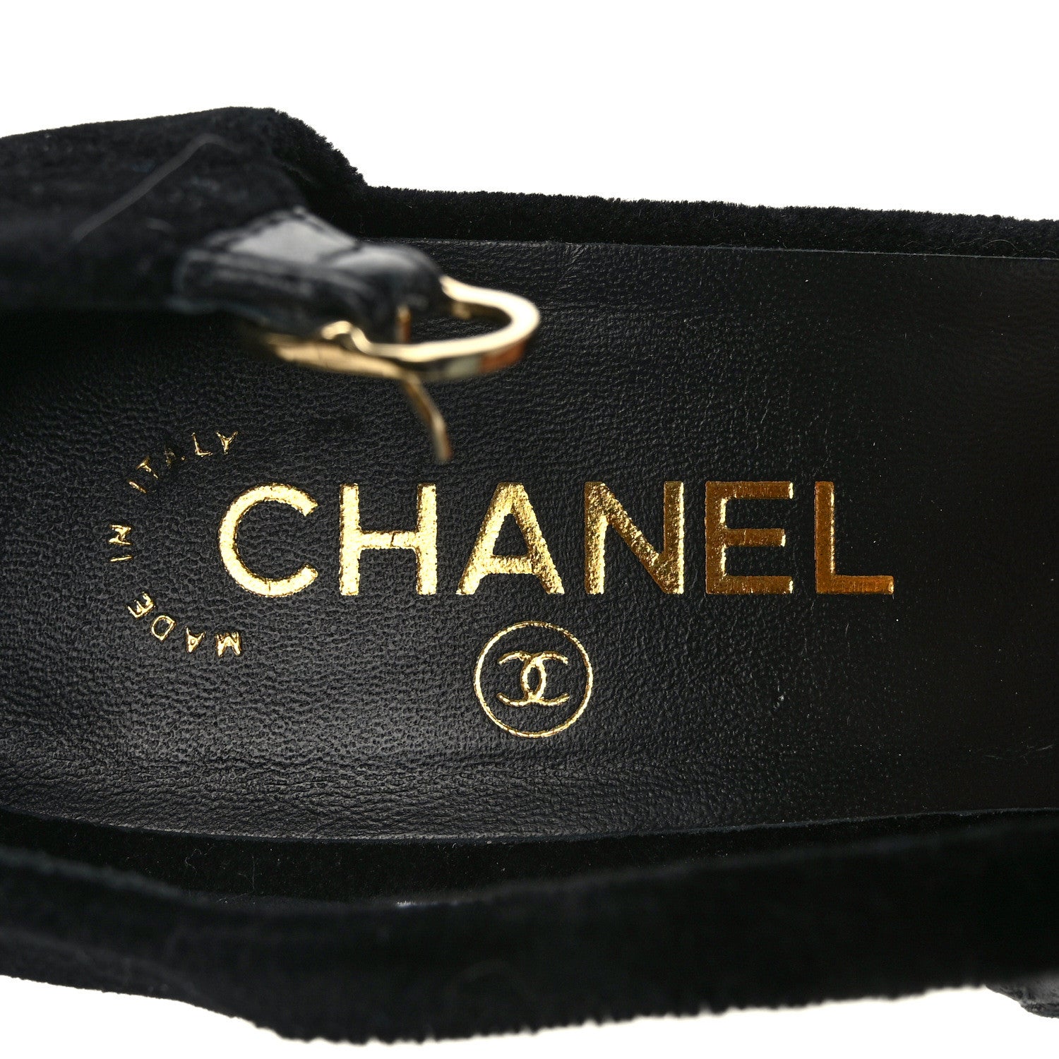 Chanel Velvet Lambskin Cap Toe Wedges 39.5 Black 7 of 8