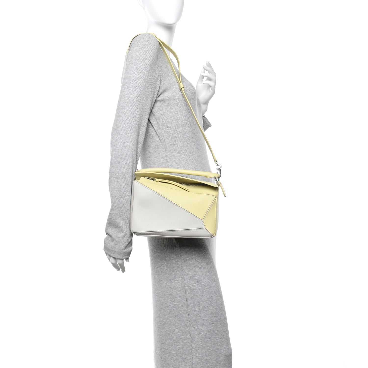 Loewe X ALBERS Nappa Calfskin Small Puzzle Bag Pale Grey Light Citrine 2 of 12