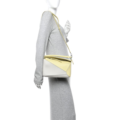 Loewe X ALBERS Nappa Calfskin Small Puzzle Bag Pale Grey Light Citrine 2 of 12