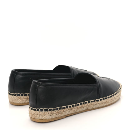 Saint Laurent Lambskin Monogram Espadrilles 38 Black 4 of 9
