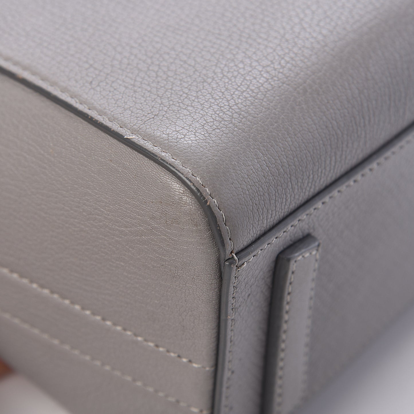 Sugar Goatskin Mini Antigona Pearl Grey