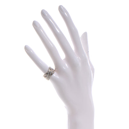 David Yurman Sterling Silver Diamond Crossover Ring 4.5 2 of 5