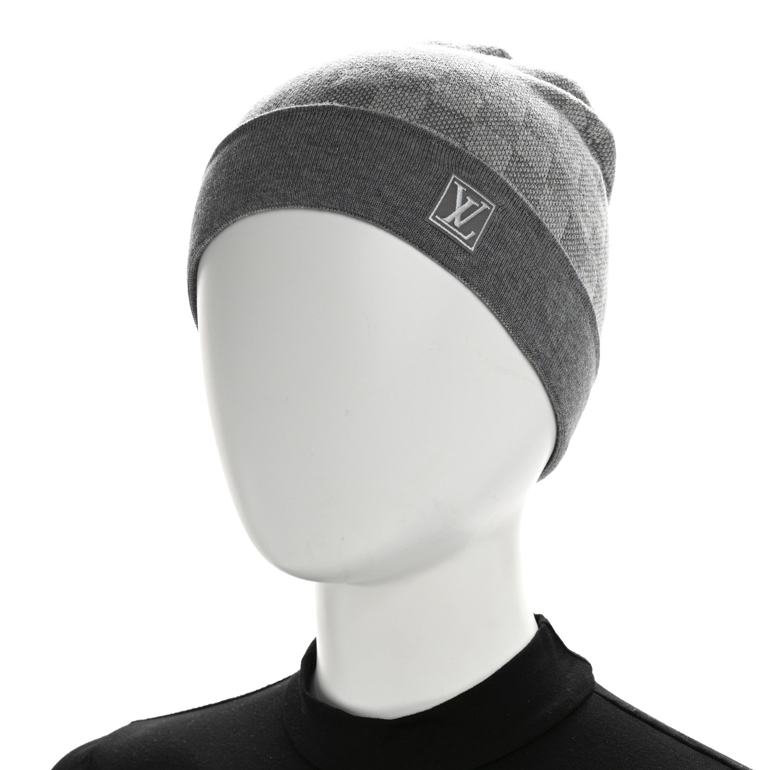 Louis Vuitton Wool Bonnet Petit Damier Beanie Hat Grey 2 of 5