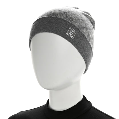 Louis Vuitton Wool Bonnet Petit Damier Beanie Hat Grey 2 of 5