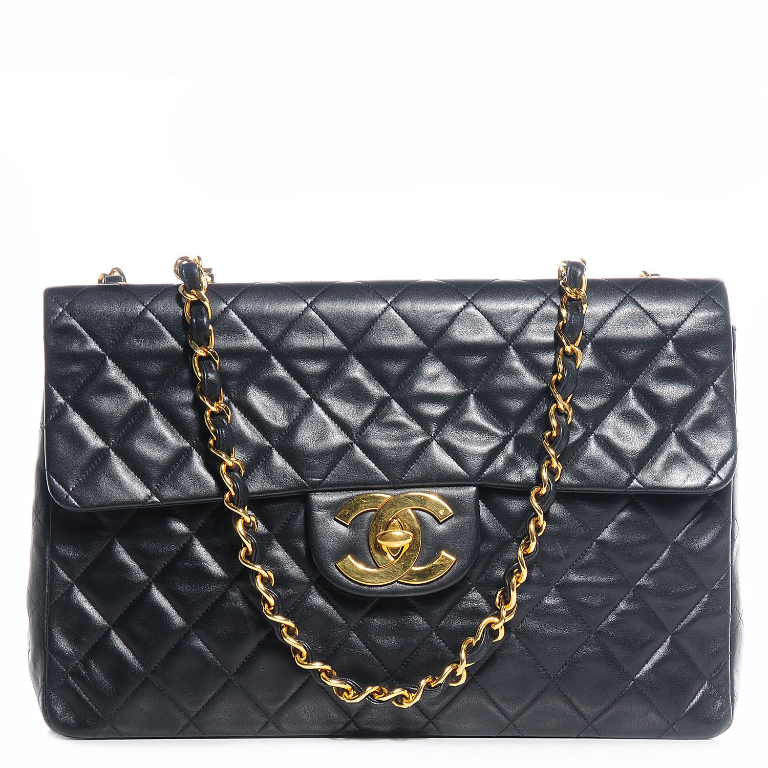 Chanel Lambskin XL Jumbo Flap Navy 1 of 7