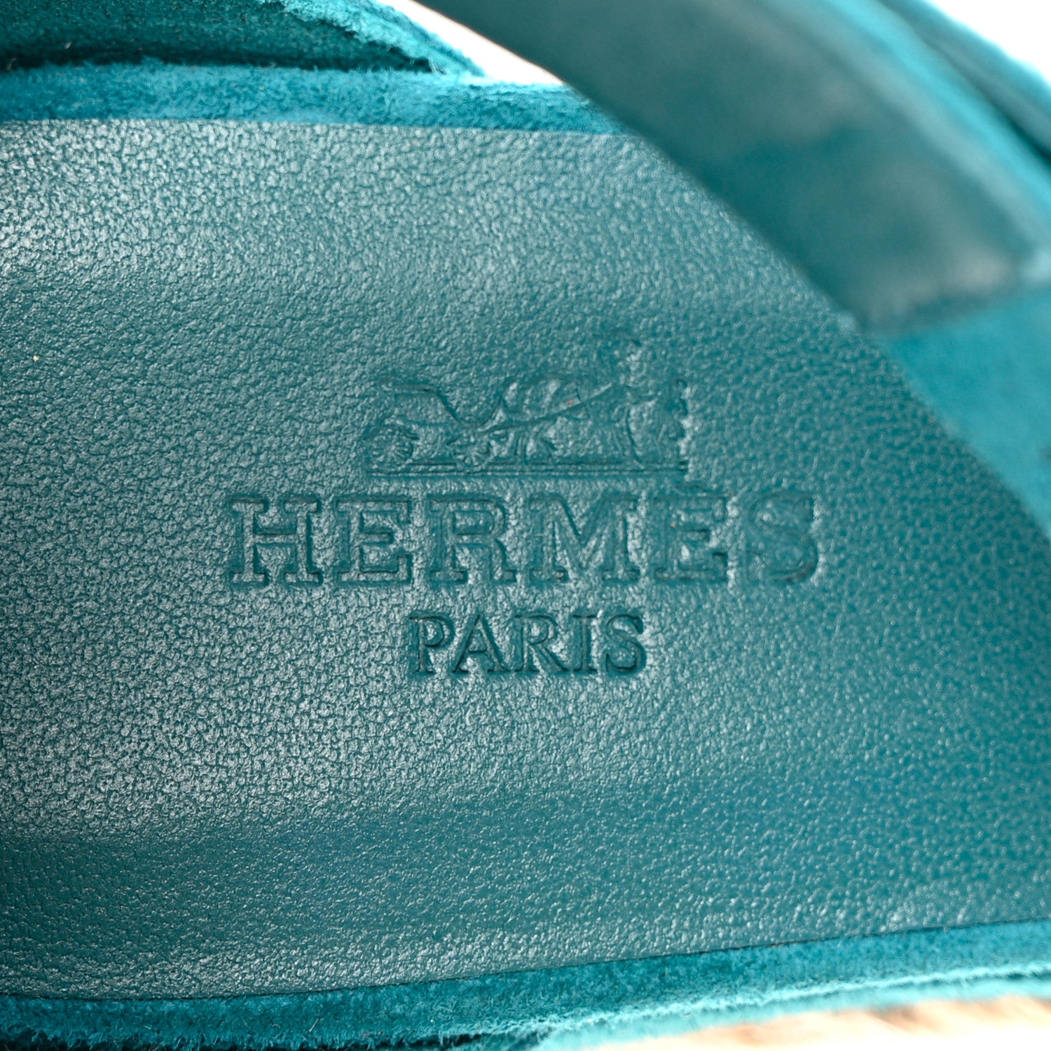 Hermes Suede Goatskin Elda Espadrille Wedge Sandals 36 Vert Oxford 8 of 17