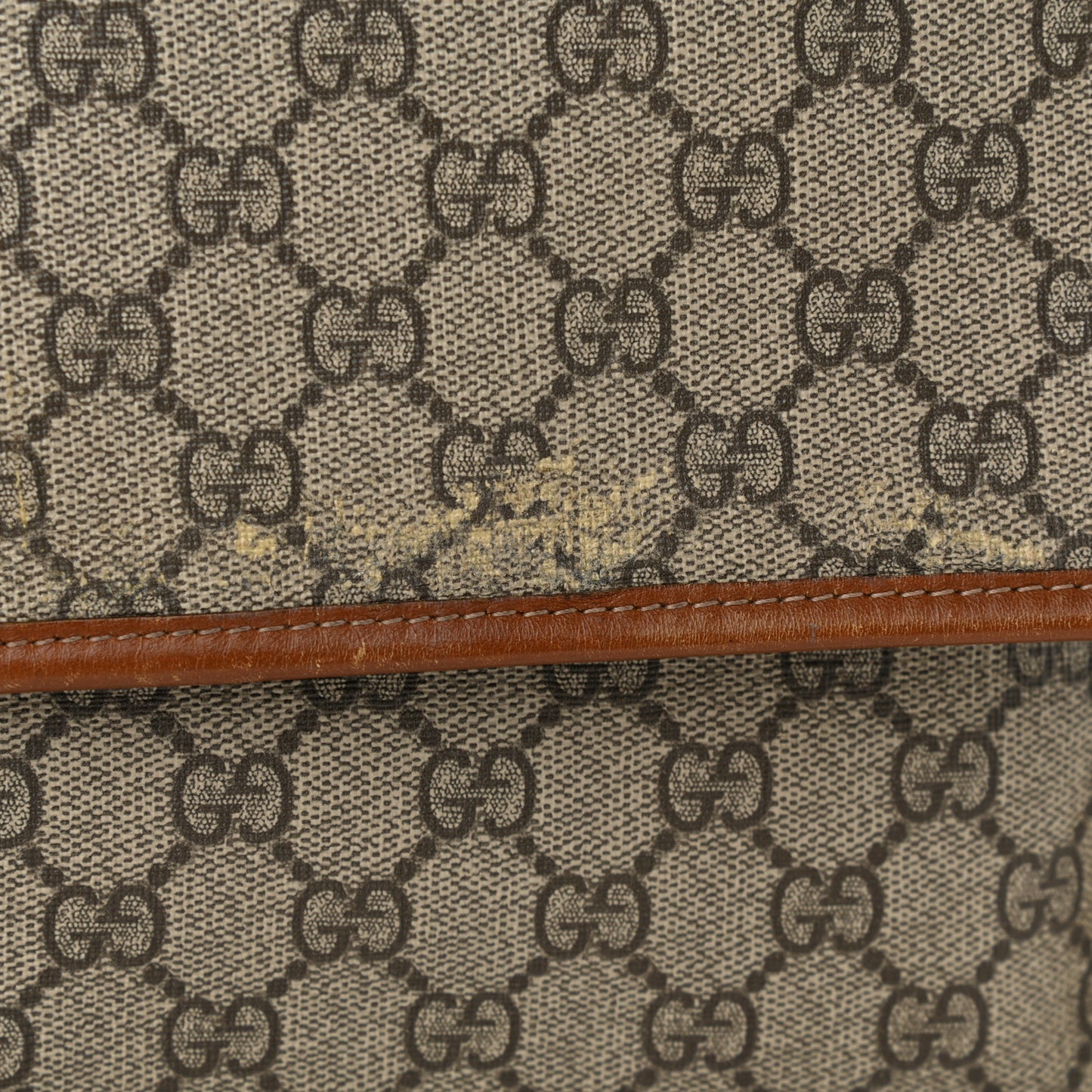 GG Monogram Flap Messenger Bag Beige Dark Brown