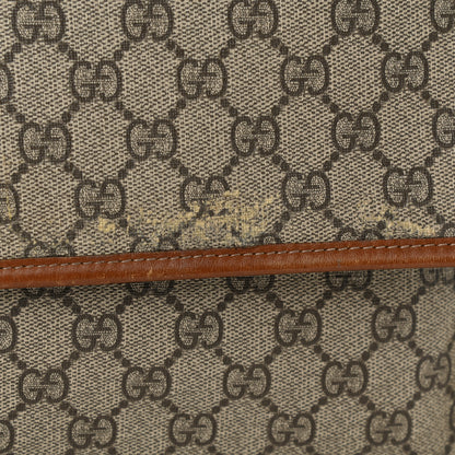 Gucci GG Monogram Flap Messenger Bag Beige Dark Brown 12 of 14