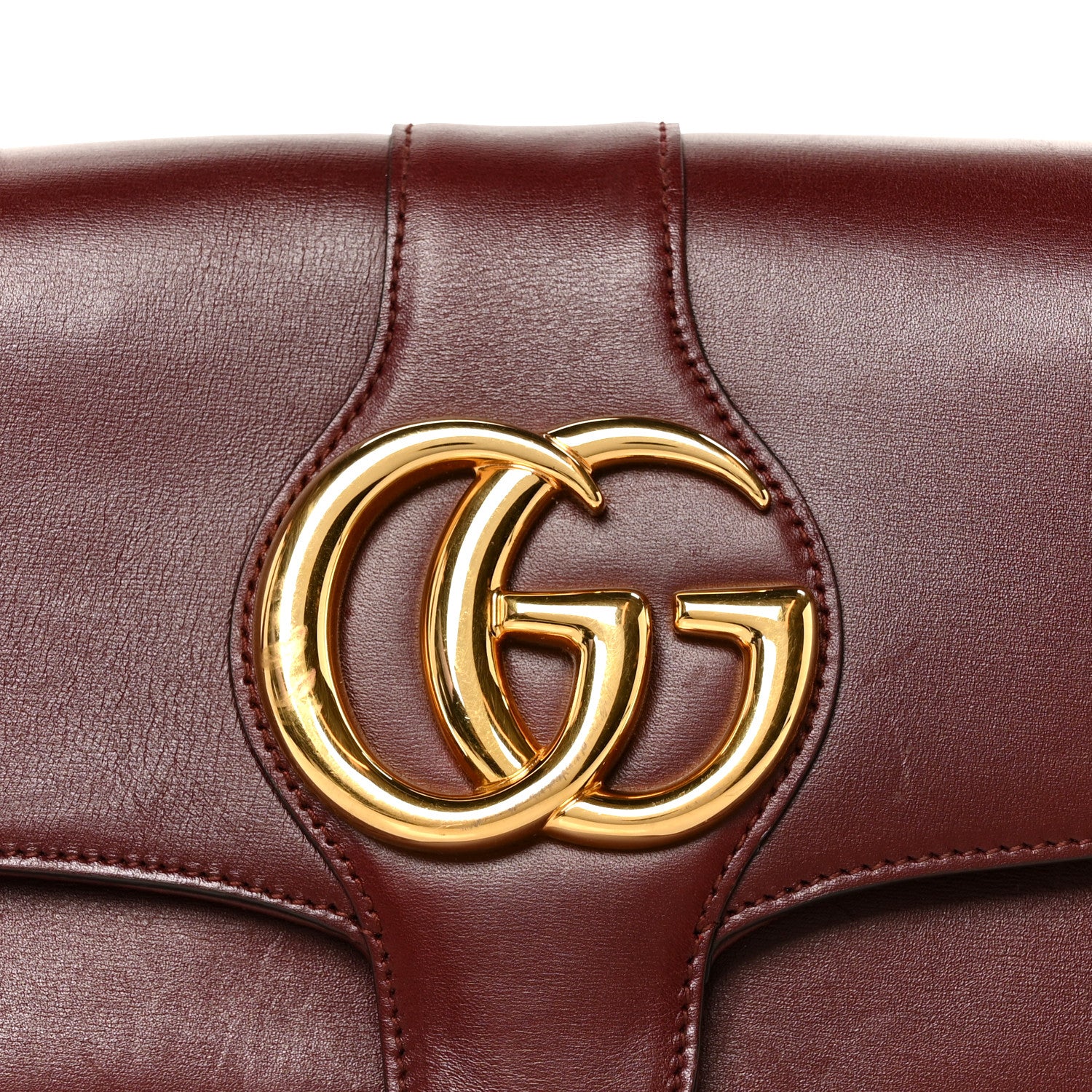 Gucci Vitello Palmellato Lux Small Arli Flap Shoulder Bag Vintage Bordeaux 9 of 11