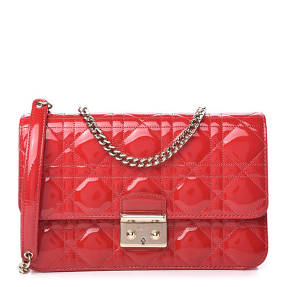 Christian Dior Patent Cannage Miss Dior Promenade Pouch Red 1 of 11