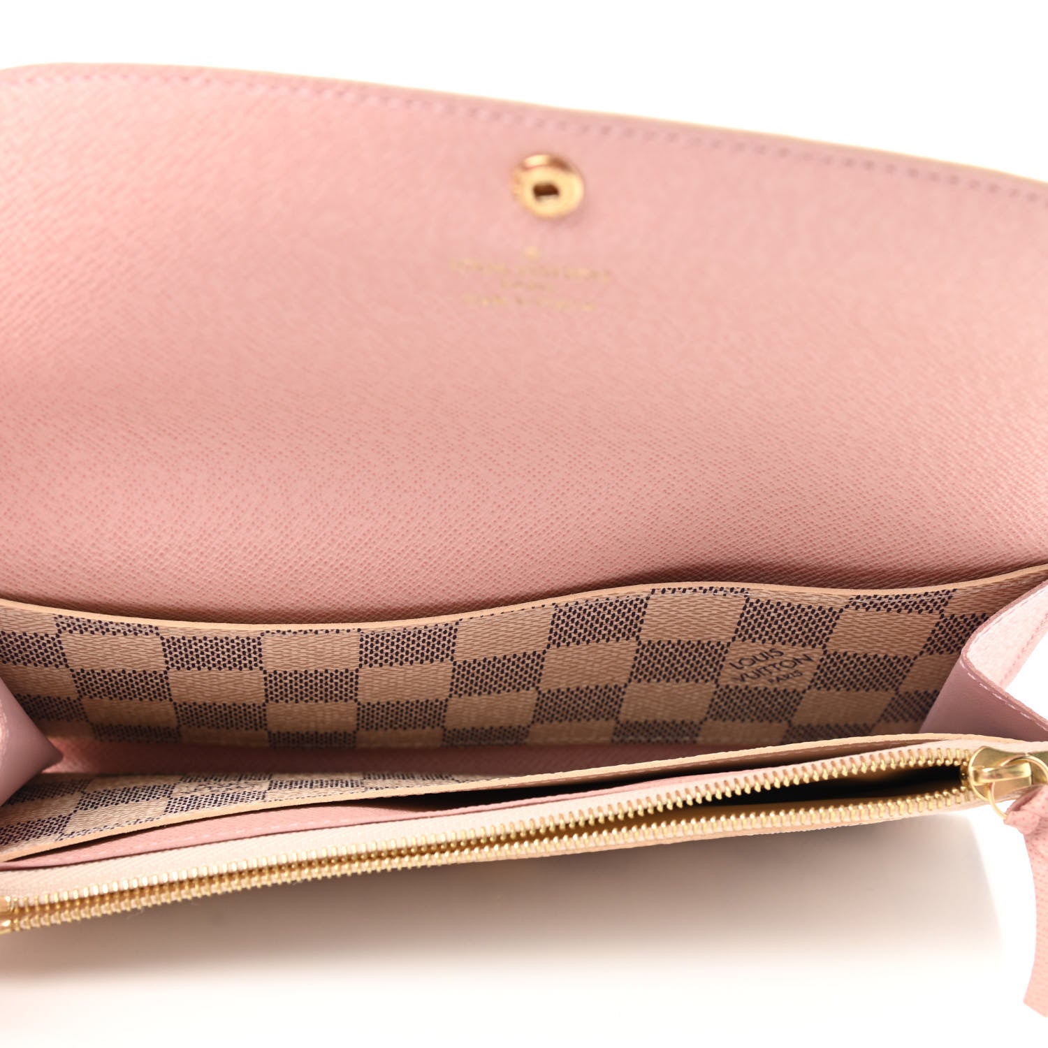 Louis Vuitton Damier Azur Emilie Wallet Rose Ballerine 5 of 7