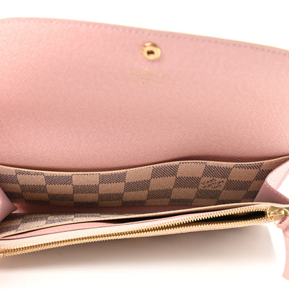 Louis Vuitton Damier Azur Emilie Wallet Rose Ballerine 5 of 7