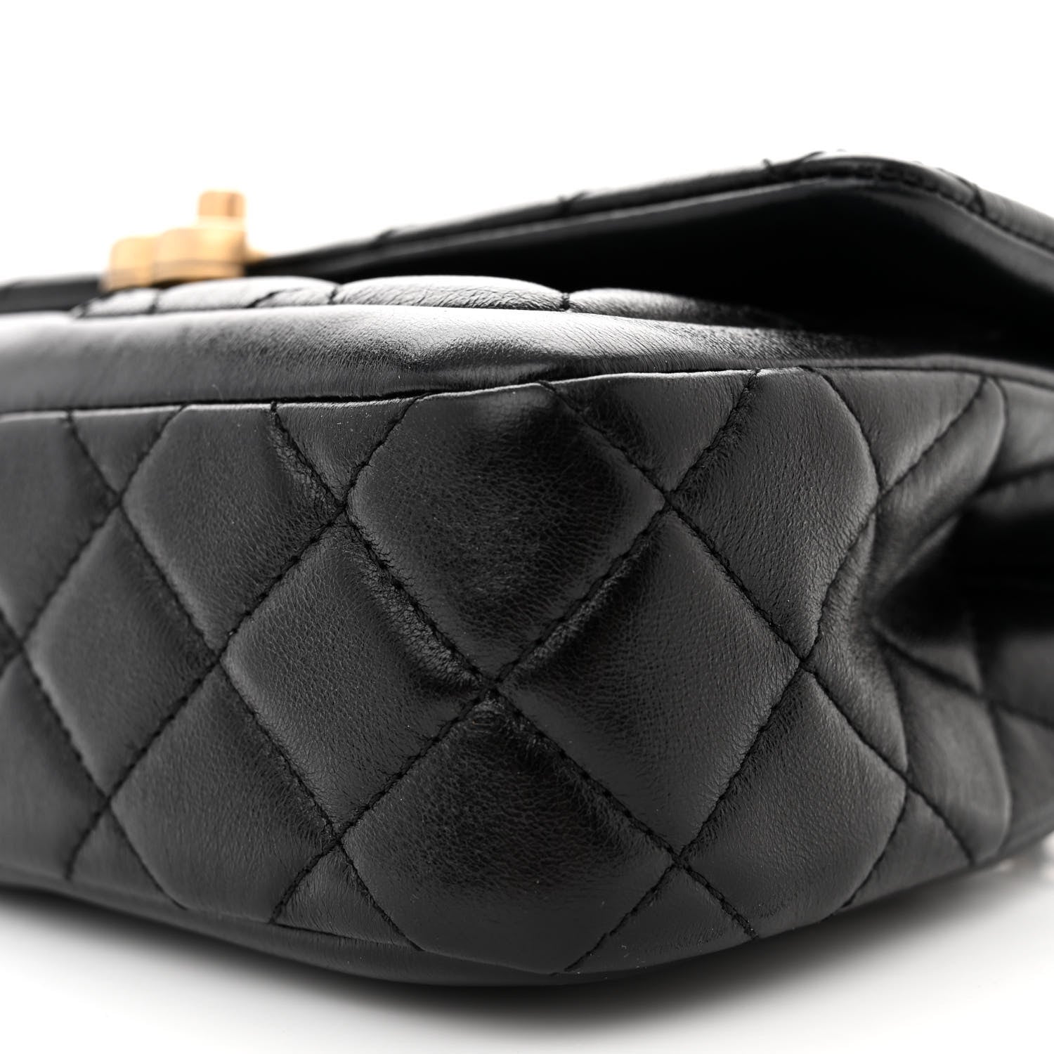 Chanel Shiny Lambskin Quilted Small Daily Friend Flap Black 10 of 10
