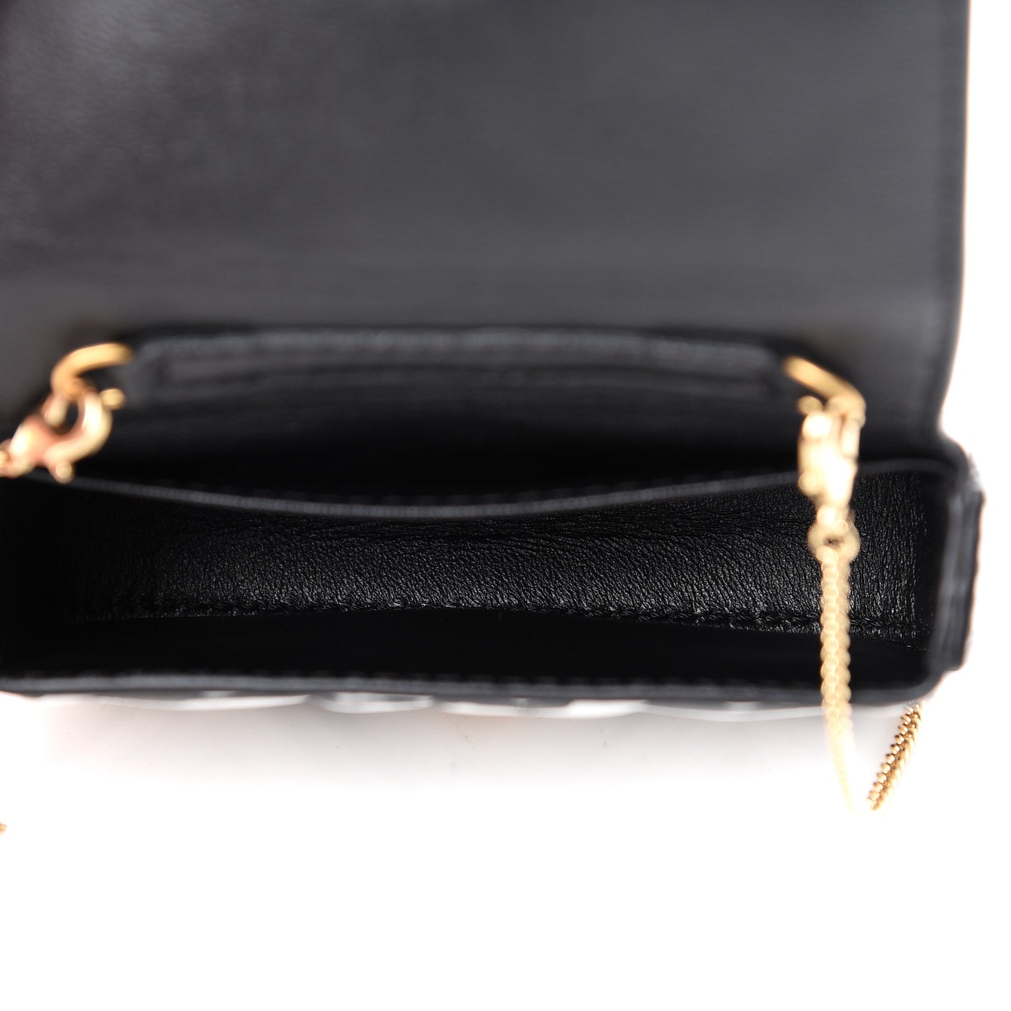 X JOSHUA VIDES Nappa Vitello King FF Embossed Nano Baguette Charm White Black