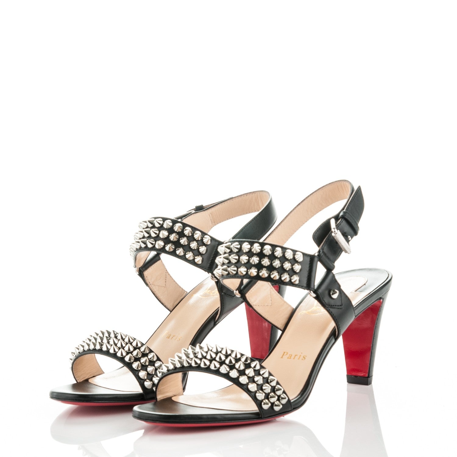 Christian Louboutin Calf Bikee Bike 70 Sandals 37 Black 3 of 7