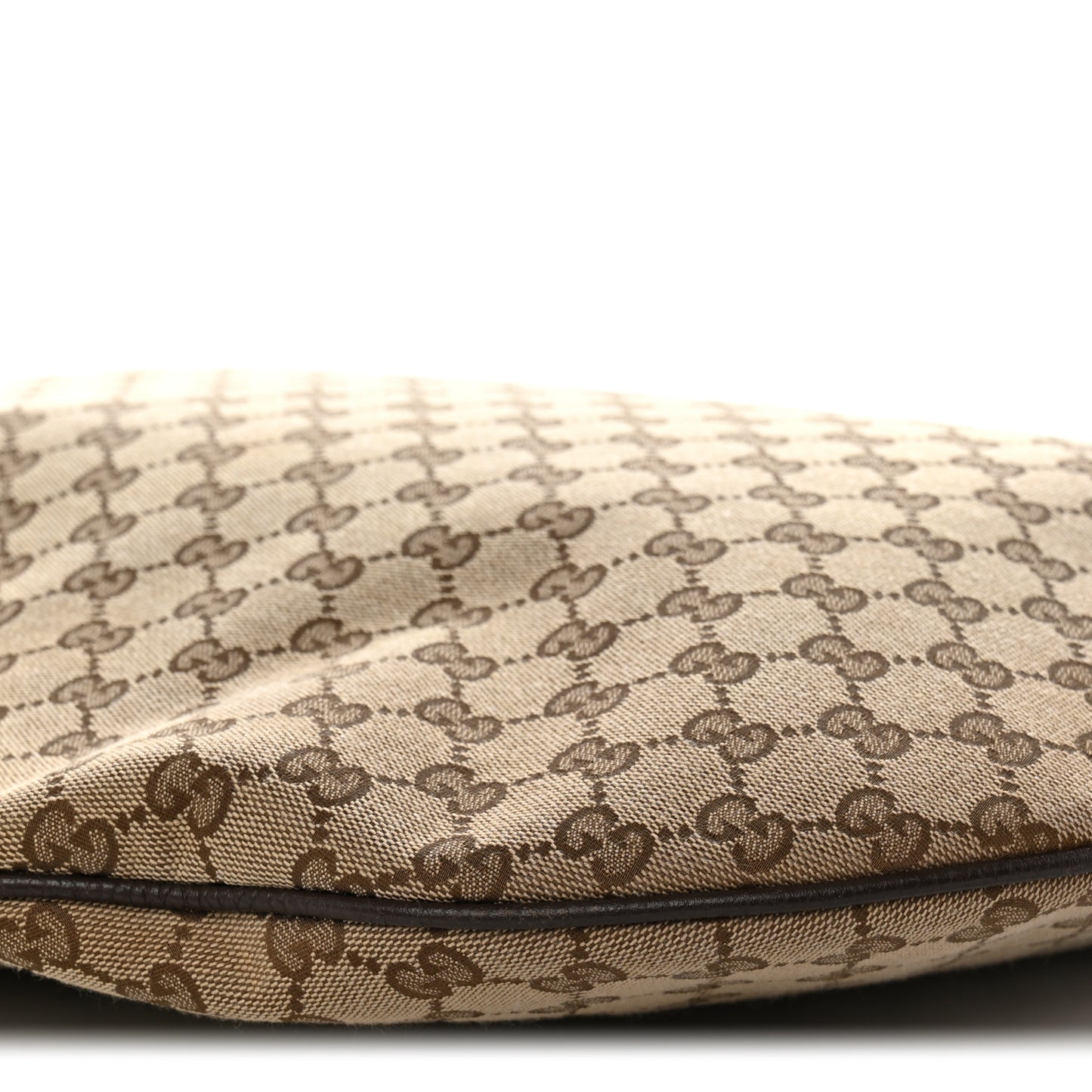 Monogram Calfskin Web Large Shoulder Bag Beige Brown