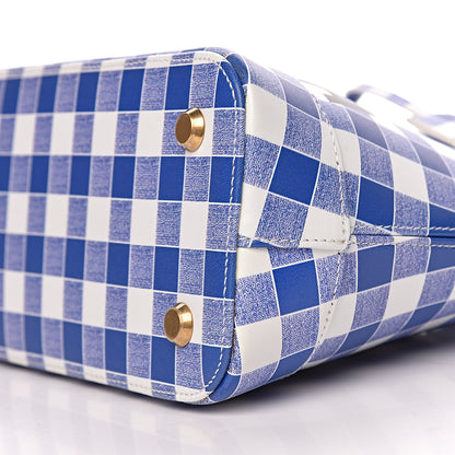 Balenciaga Calfskin Checked S Ville Top Handle Bag Bleu 9 of 9