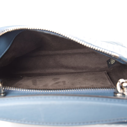 Fendi Shiny Nappa Trapuntata Small DotCom Click Top Handle Chain Satchel Blue 5 of 10