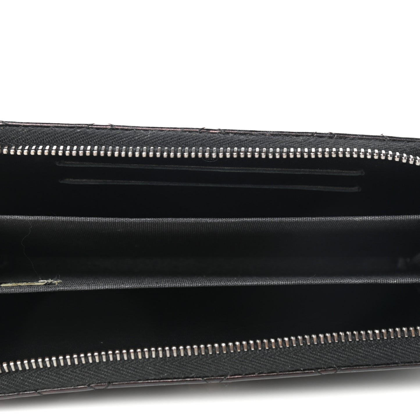 Glazed Calfskin Quilted Small Coco Boy Zip Around Wallet Black