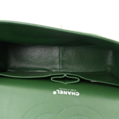 Chanel Lambskin Quilted Jumbo Double Flap Green 4 of 9