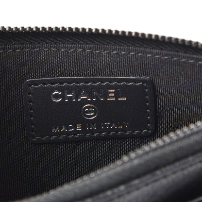 Chanel Crinkled Calfskin Quilted Classic Zip Pouch So Black 6 of 7