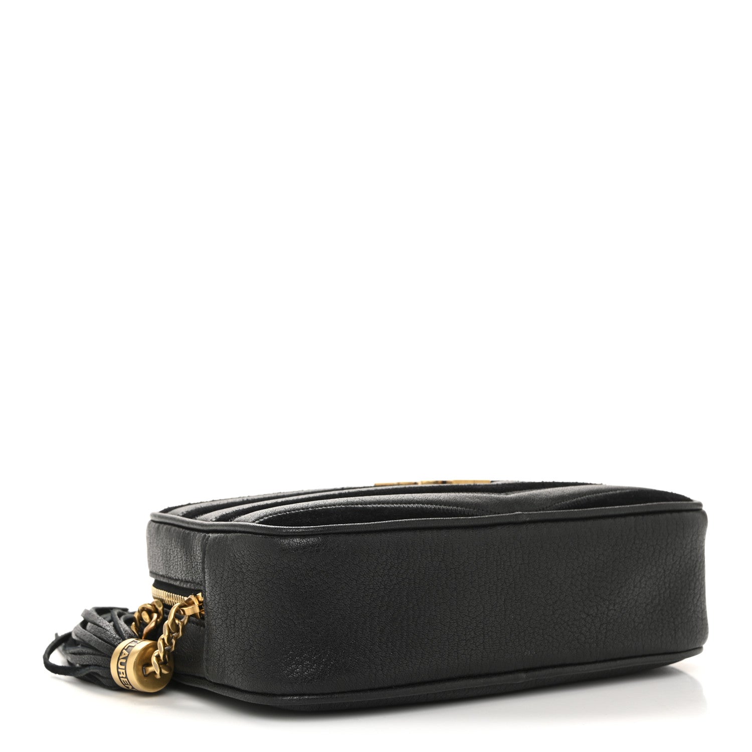 Saint Laurent Calfskin Suede Matelasse Monogram Mini Lou Camera Bag Black 4 of 12