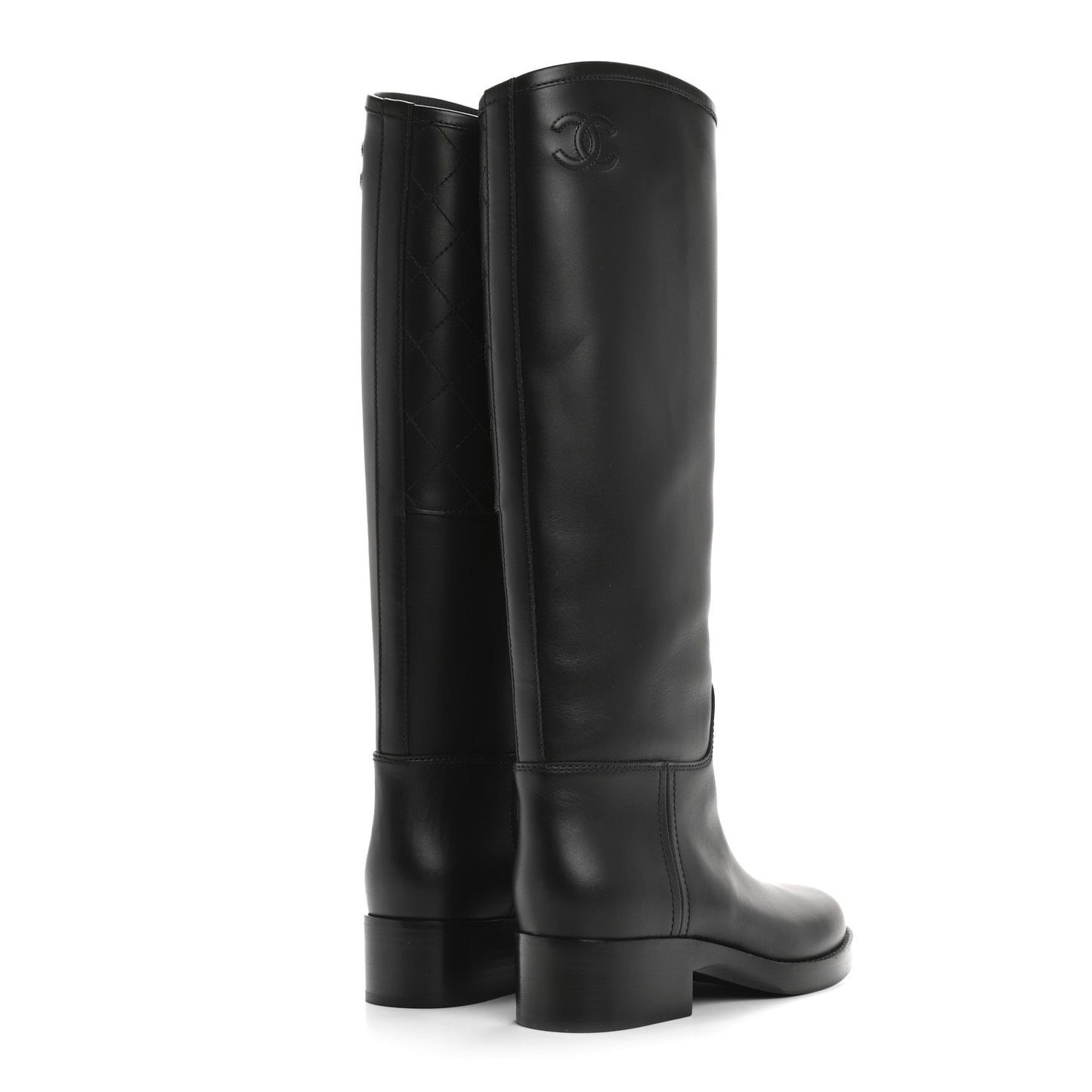 Calfskin Cap Toe CC Riding Boots 38.5 Black
