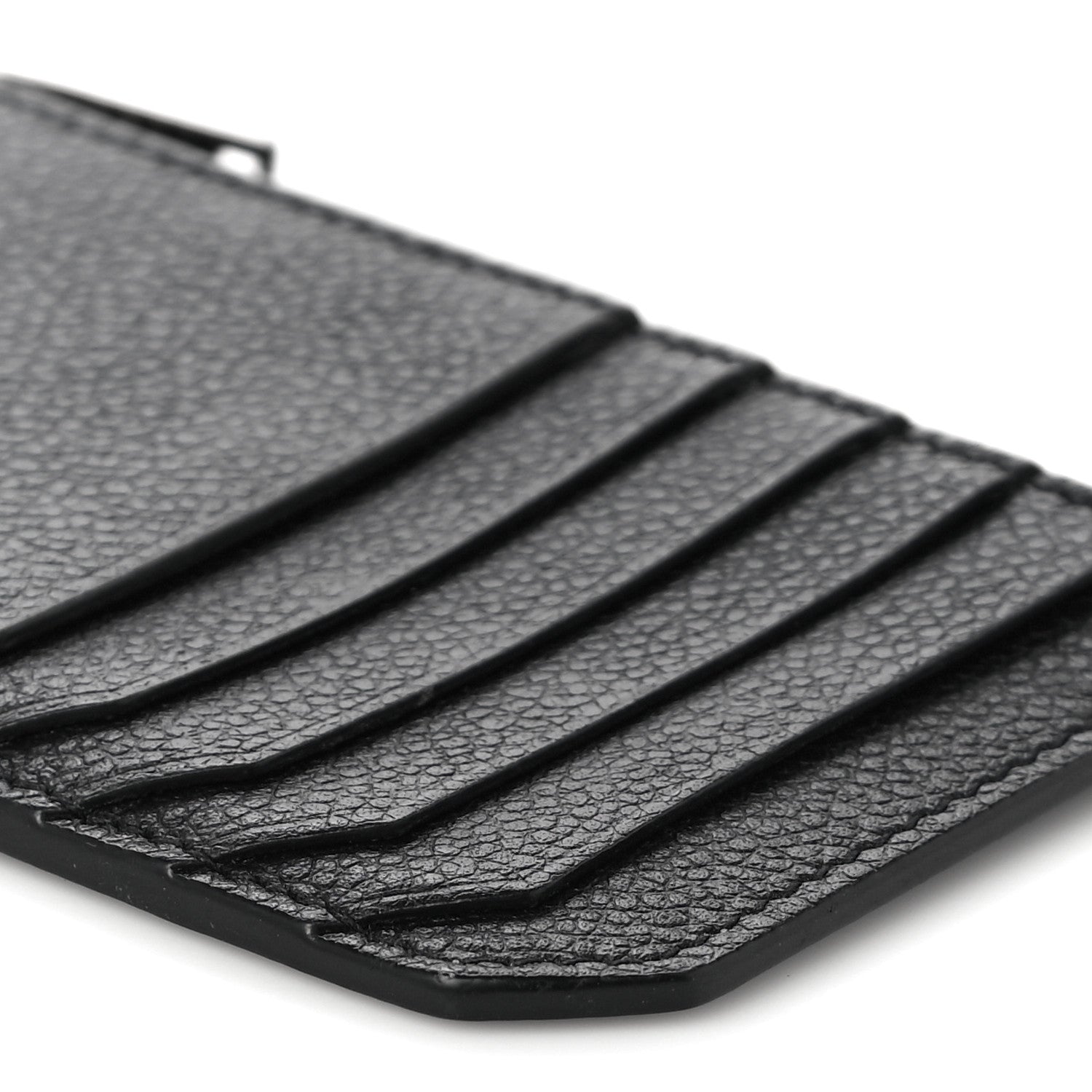 Saint Laurent Grained Calfskin 5 Fragments Zip Pouch Card Holder Black 8 of 10