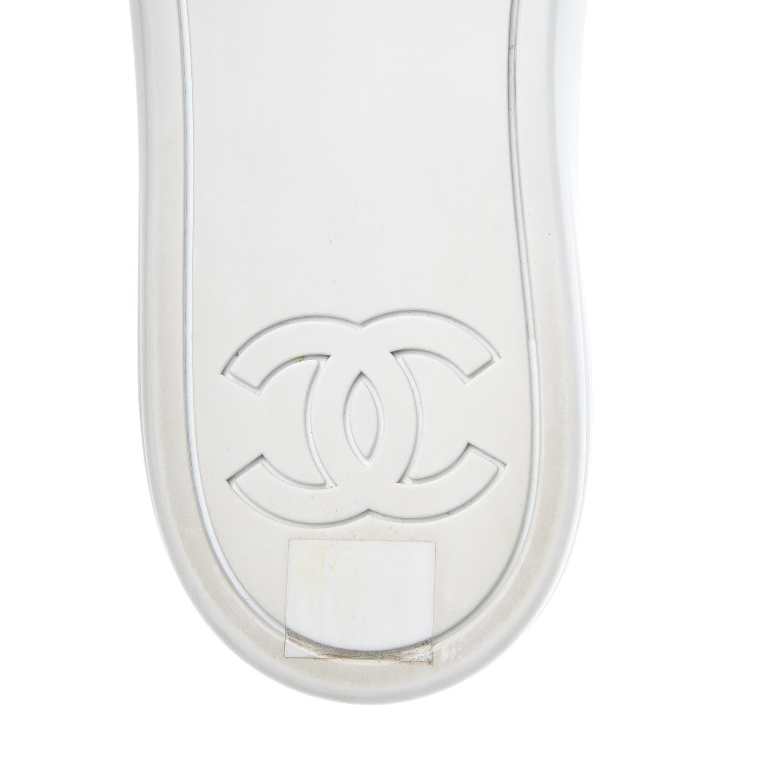 Chanel Calfskin Velvet Womens CC Sneakers 40.5 White Silver 8 of 10